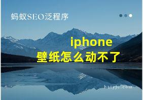 iphone壁纸怎么动不了