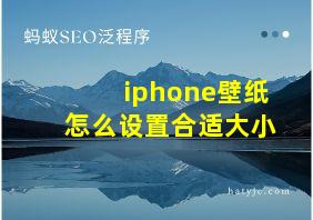 iphone壁纸怎么设置合适大小