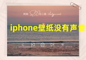 iphone壁纸没有声音