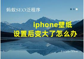 iphone壁纸设置后变大了怎么办