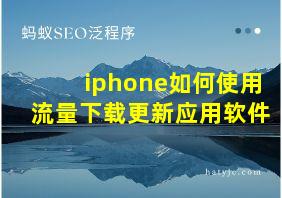 iphone如何使用流量下载更新应用软件