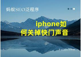 iphone如何关掉快门声音