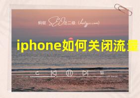 iphone如何关闭流量