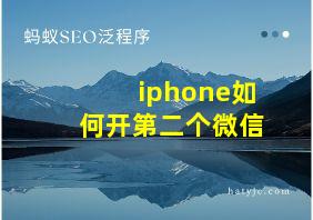 iphone如何开第二个微信