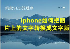 iphone如何把图片上的文字转换成文字版