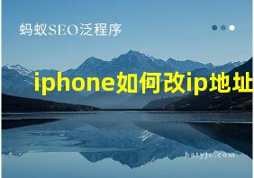 iphone如何改ip地址