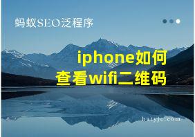 iphone如何查看wifi二维码