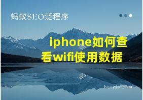 iphone如何查看wifi使用数据