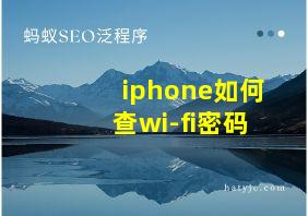 iphone如何查wi-fi密码