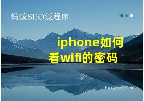 iphone如何看wifi的密码