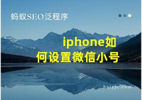 iphone如何设置微信小号