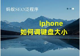 iphone如何调键盘大小