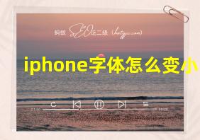 iphone字体怎么变小