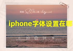 iphone字体设置在哪