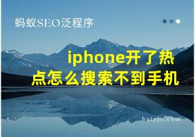 iphone开了热点怎么搜索不到手机