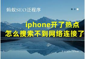 iphone开了热点怎么搜索不到网络连接了