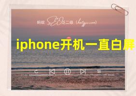 iphone开机一直白屏