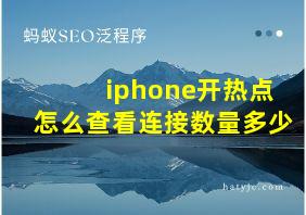 iphone开热点怎么查看连接数量多少