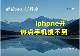 iphone开热点手机搜不到