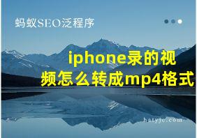 iphone录的视频怎么转成mp4格式