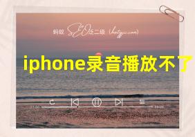 iphone录音播放不了