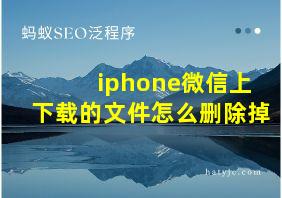 iphone微信上下载的文件怎么删除掉