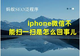 iphone微信不能扫一扫是怎么回事儿