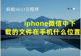 iphone微信中下载的文件在手机什么位置