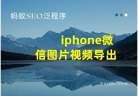 iphone微信图片视频导出