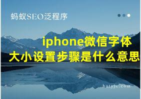 iphone微信字体大小设置步骤是什么意思