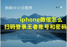 iphone微信怎么扫码登录王者账号和密码