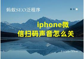 iphone微信扫码声音怎么关