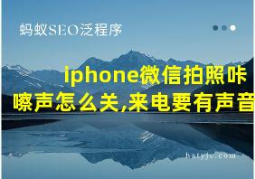 iphone微信拍照咔嚓声怎么关,来电要有声音