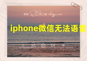 iphone微信无法语音