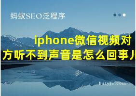 iphone微信视频对方听不到声音是怎么回事儿