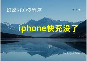 iphone快充没了