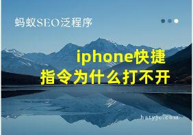 iphone快捷指令为什么打不开