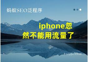 iphone忽然不能用流量了