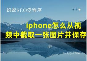 iphone怎么从视频中截取一张图片并保存