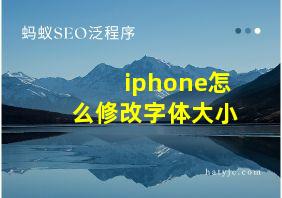 iphone怎么修改字体大小