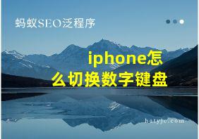 iphone怎么切换数字键盘