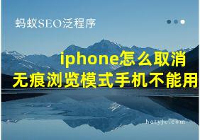 iphone怎么取消无痕浏览模式手机不能用