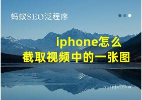 iphone怎么截取视频中的一张图