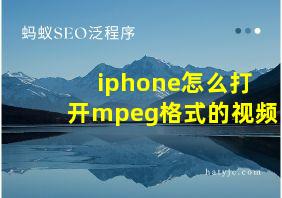 iphone怎么打开mpeg格式的视频