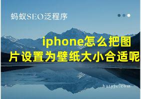 iphone怎么把图片设置为壁纸大小合适呢