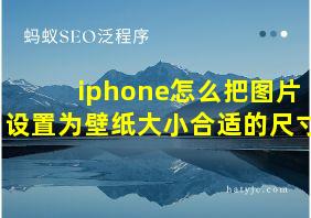 iphone怎么把图片设置为壁纸大小合适的尺寸