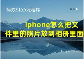 iphone怎么把文件里的照片放到相册里面