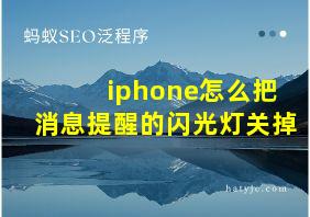 iphone怎么把消息提醒的闪光灯关掉