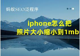 iphone怎么把照片大小缩小到1mb