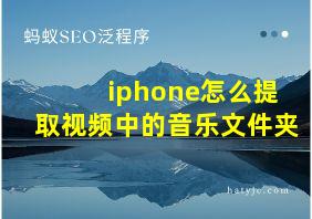 iphone怎么提取视频中的音乐文件夹